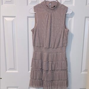 Express Blush Pink Shimmer Ruffled Sleeveless Party‎ Dress Size M (WORN ONCE)